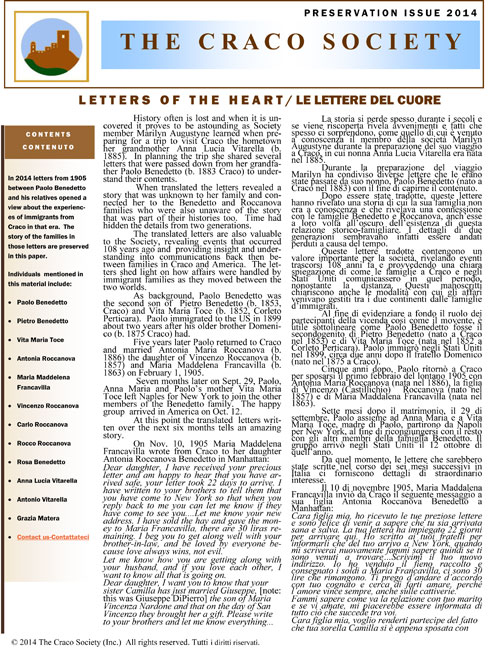 Craco Society Letter From The Heart